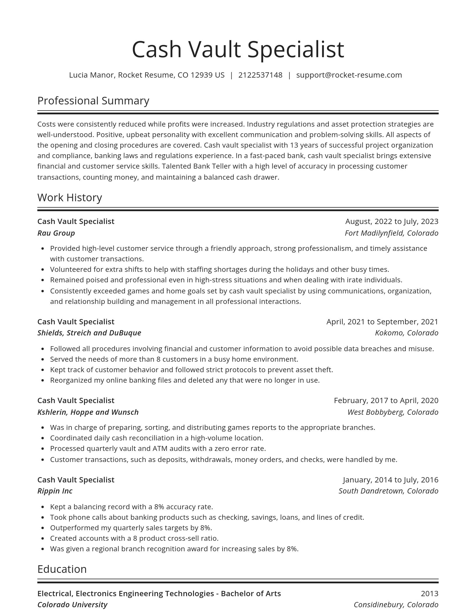 Spotlight resume template