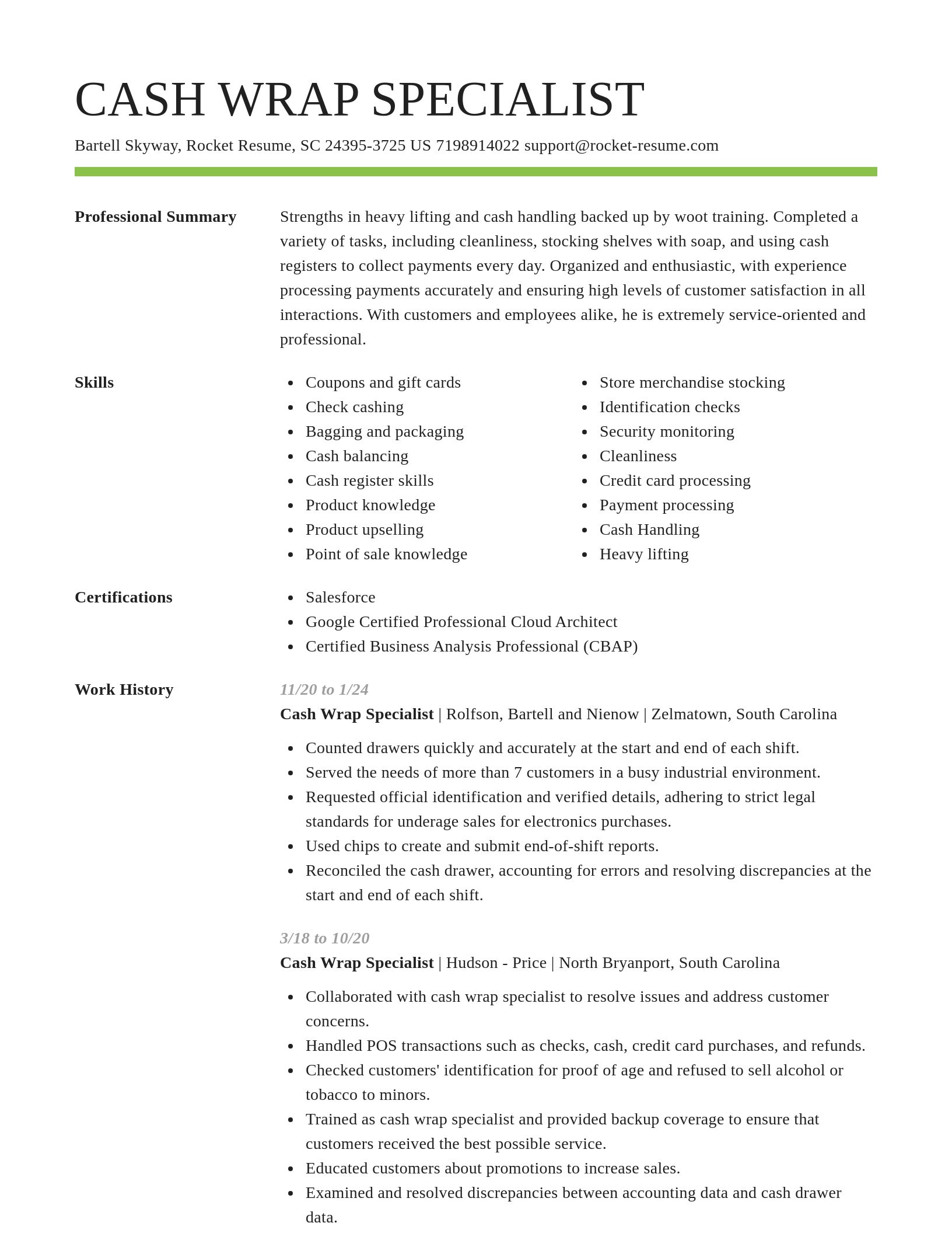 Smart resume template