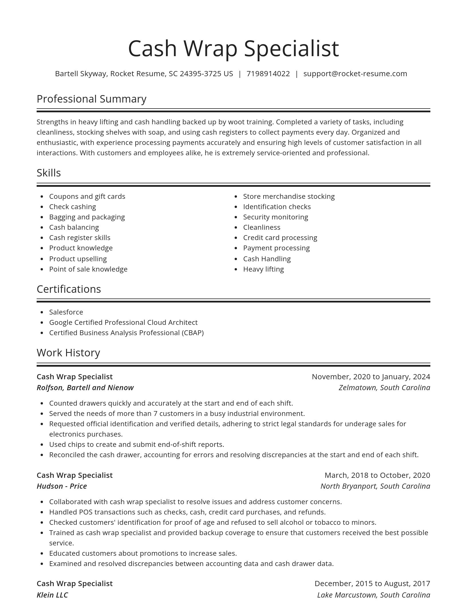 Spotlight resume template