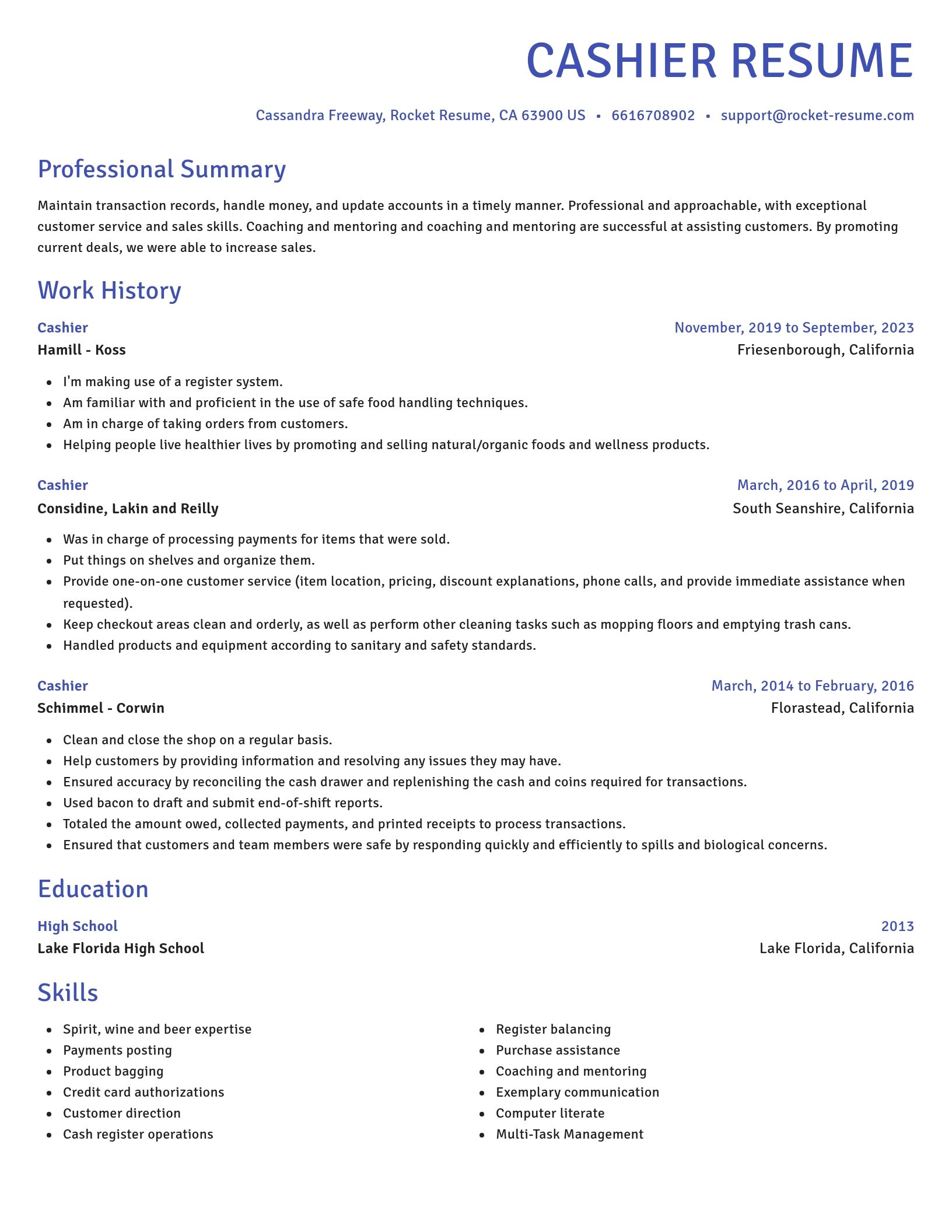 Novel resume template