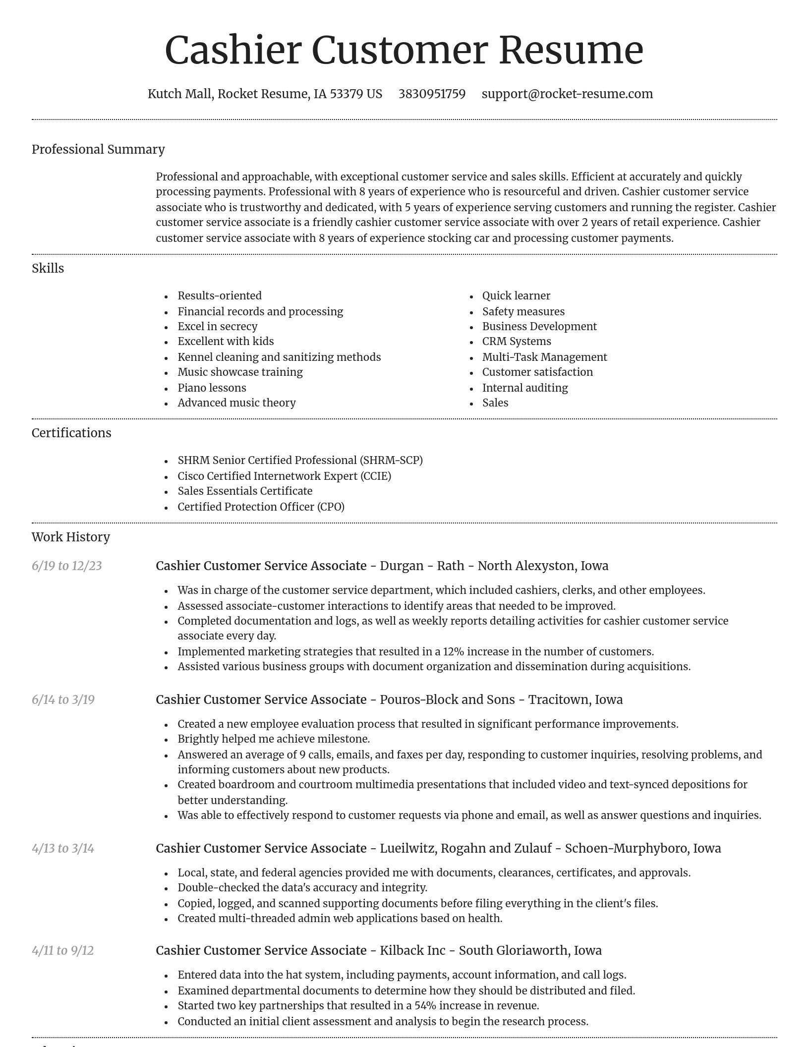 Dignified resume template
