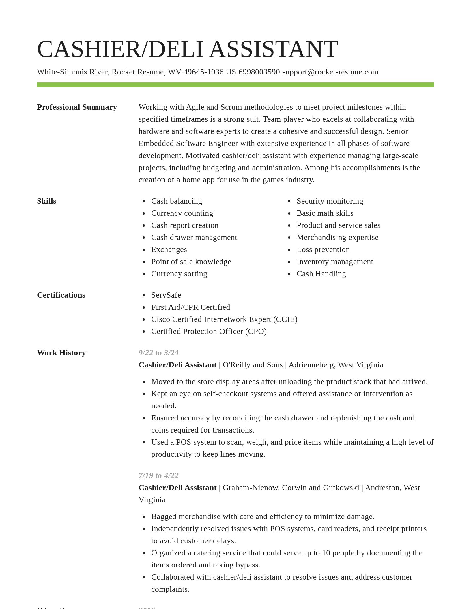 Smart resume template