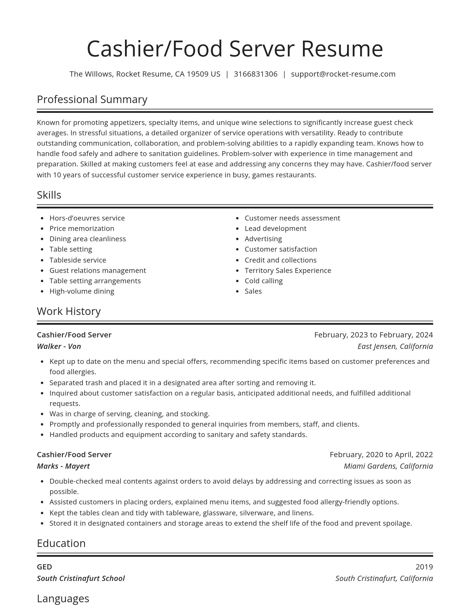 Spotlight resume template