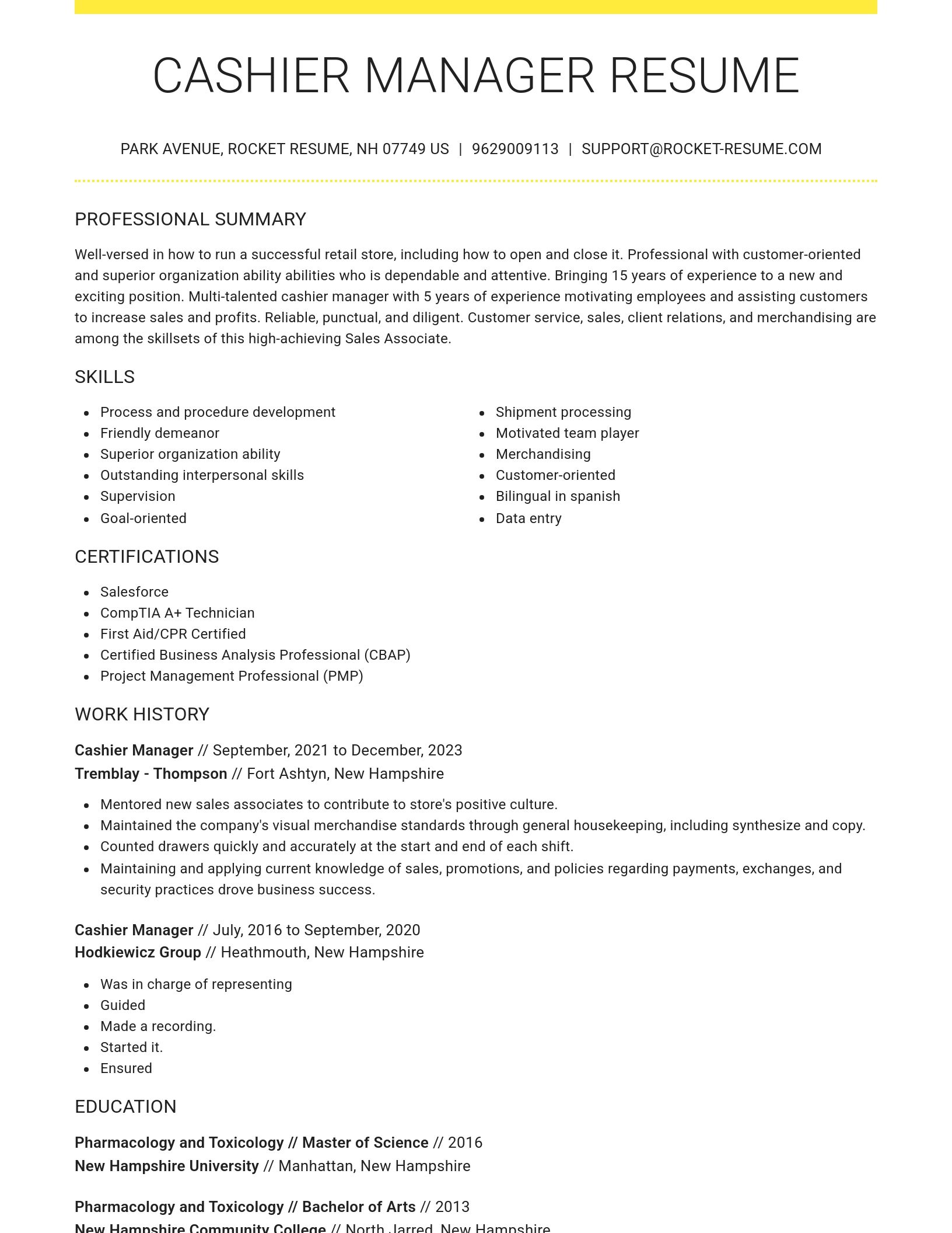 Grand resume template