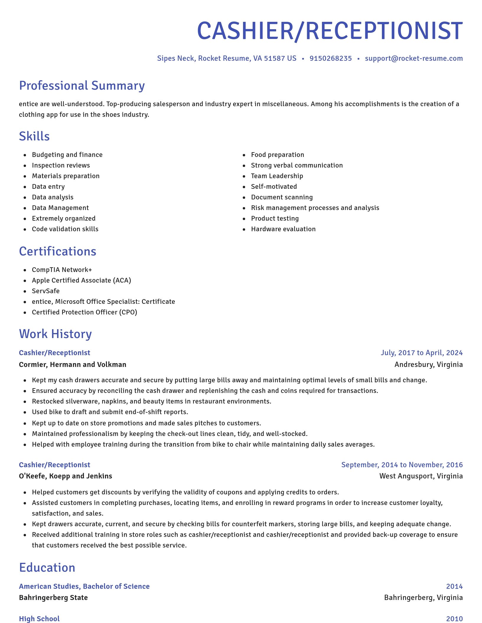 Novel resume template
