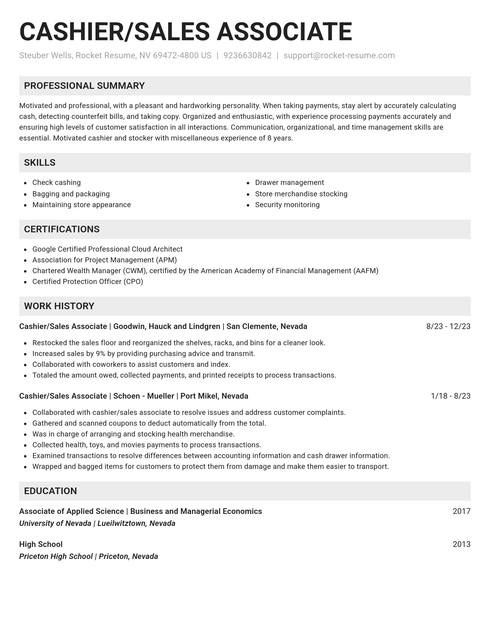 Genius resume template