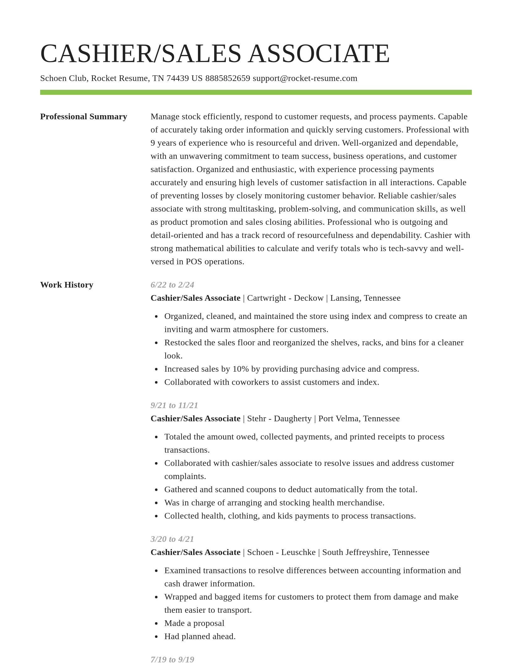 Smart resume template