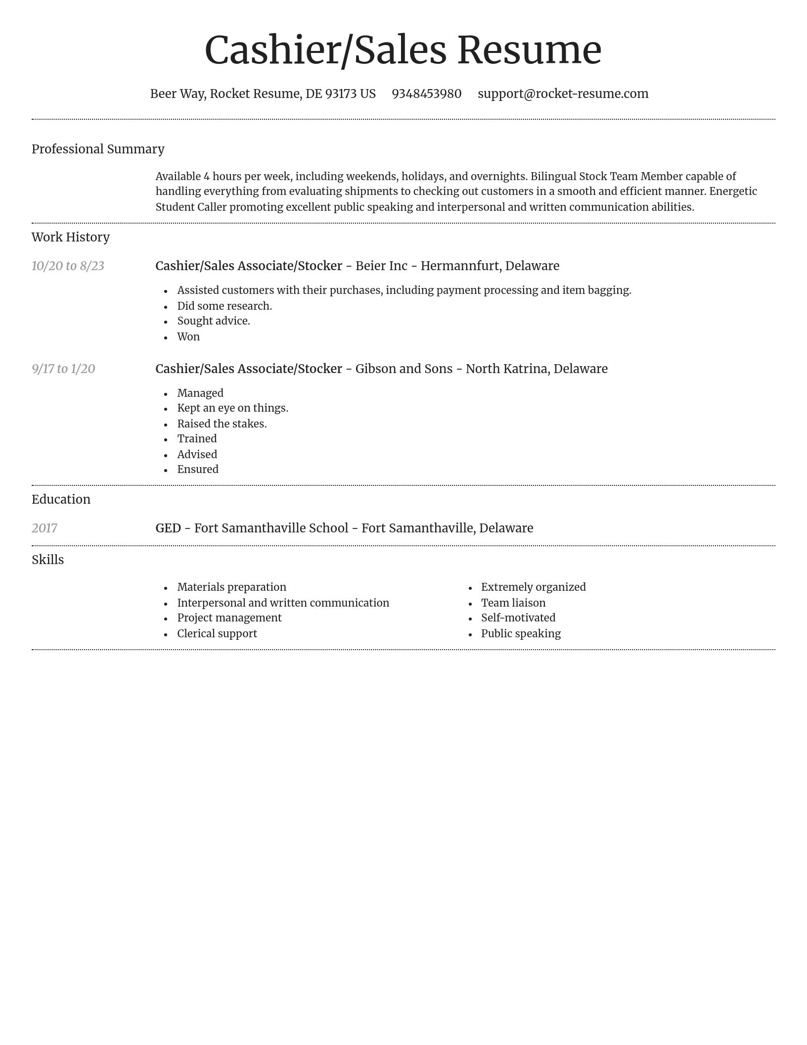 Dignified resume template
