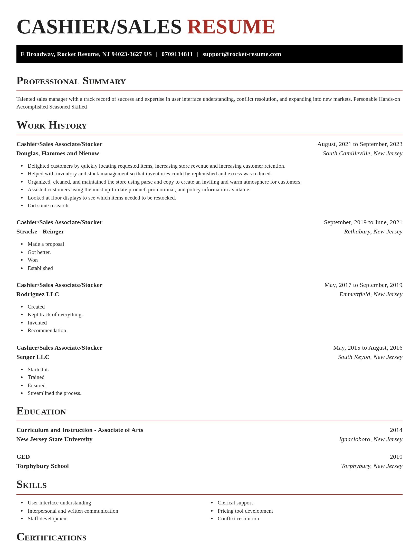 Exquisite resume template