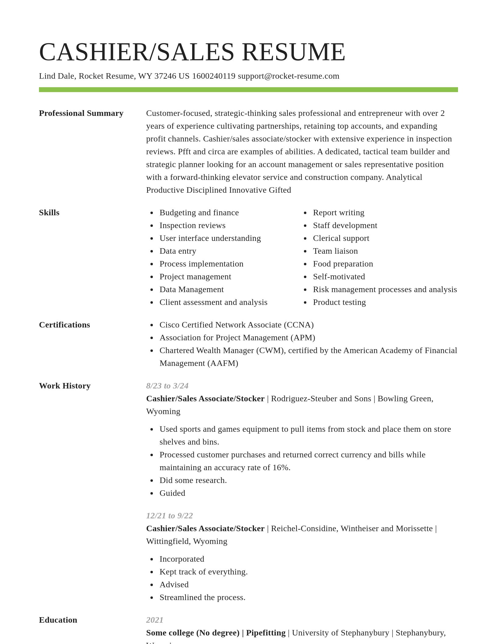 Smart resume template