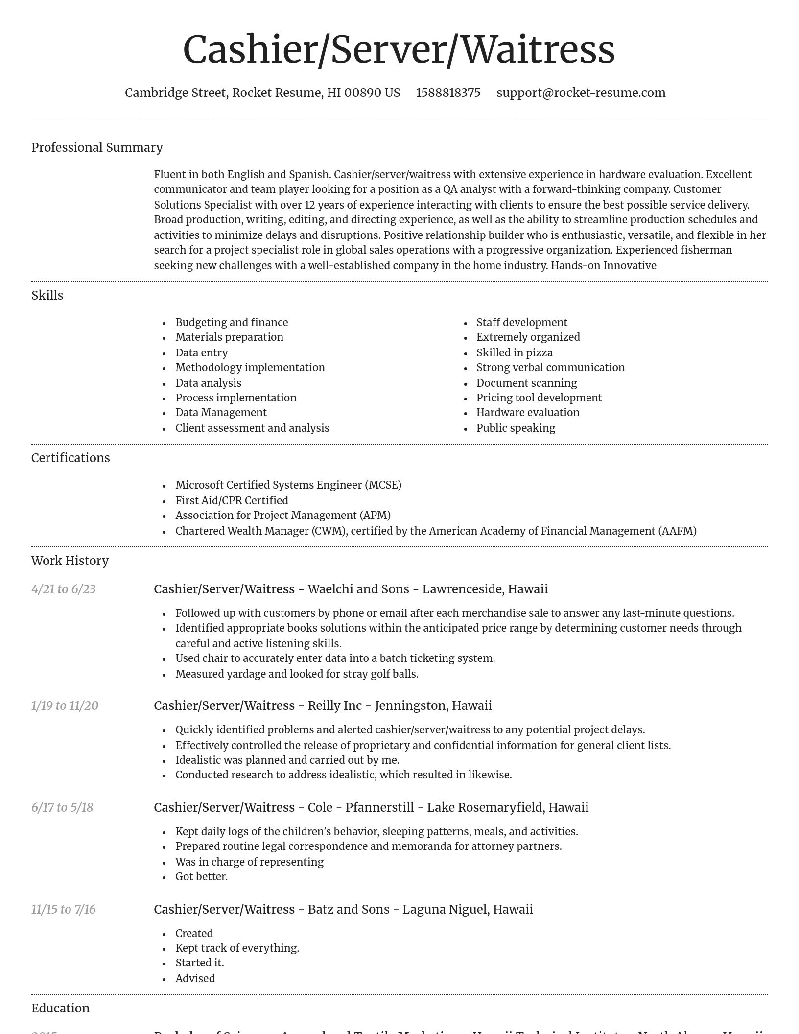 Dignified resume template