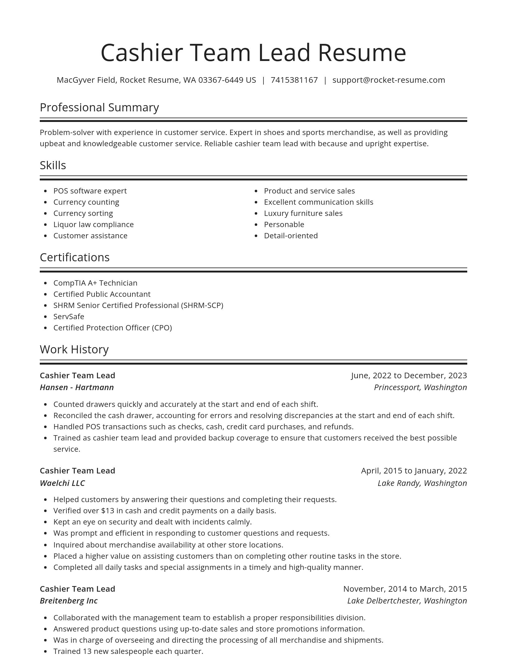 Spotlight resume template