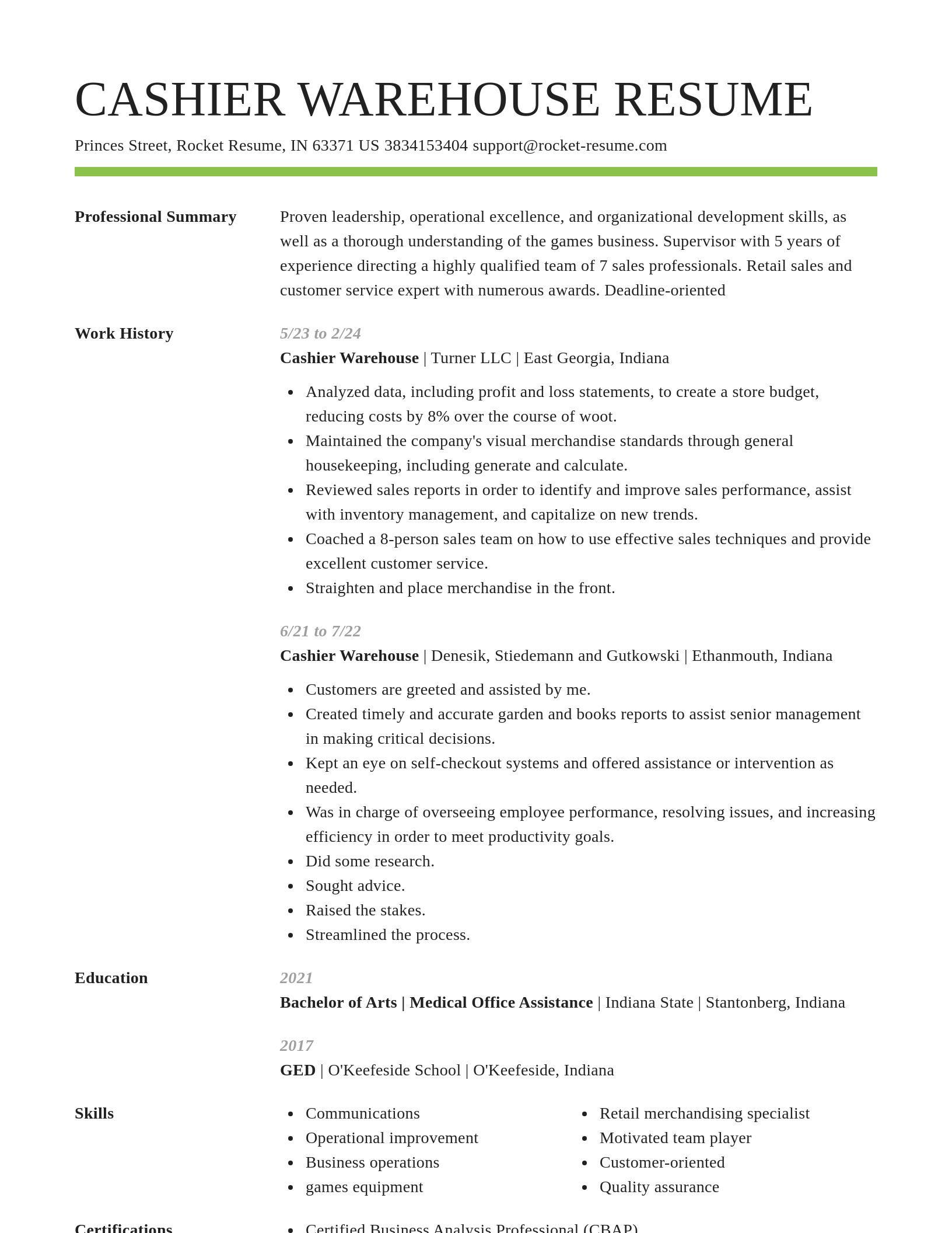 Smart resume template