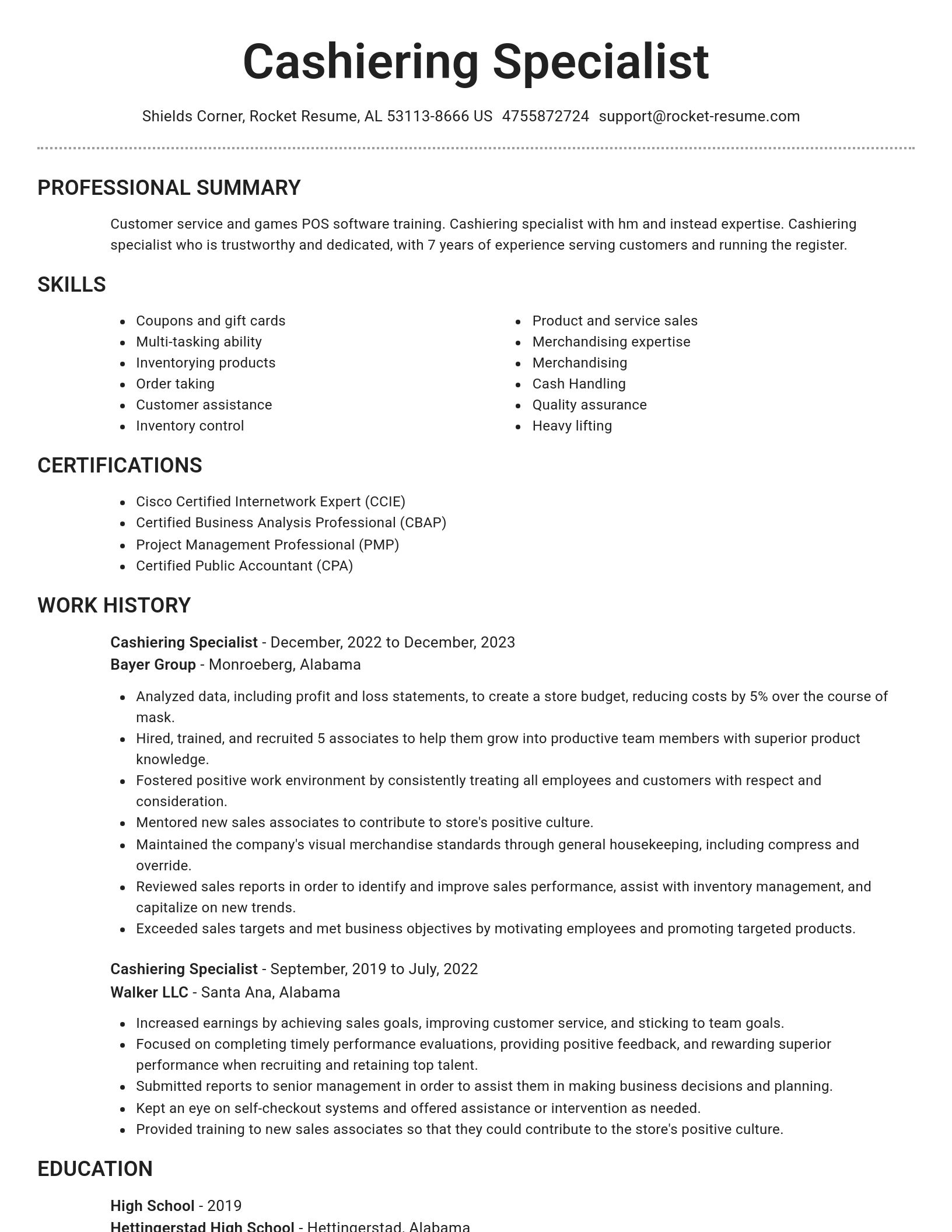 Brilliant resume template