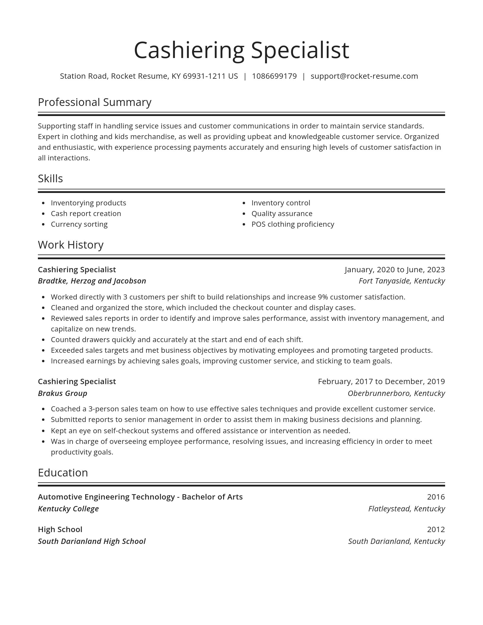 Spotlight resume template