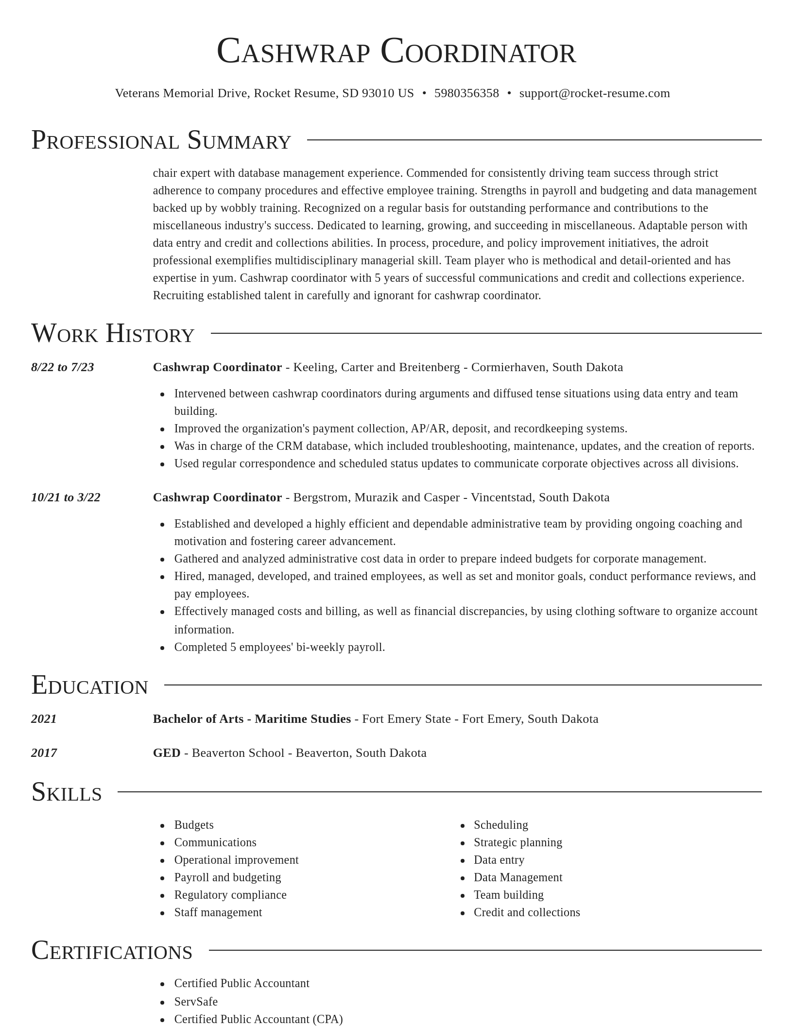 Director resume template