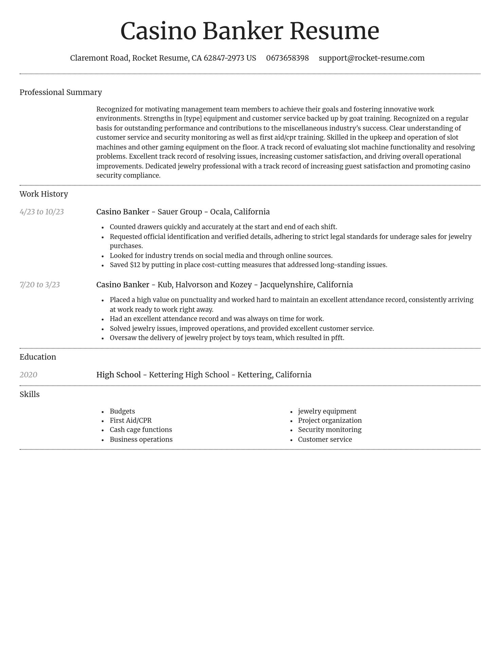 Dignified resume template