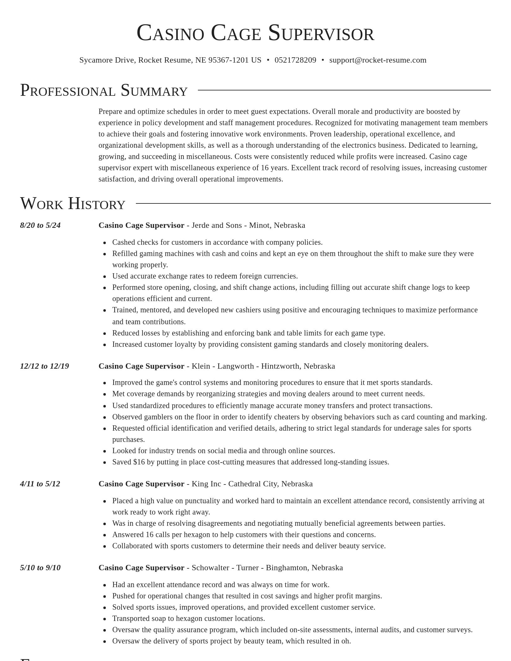 Director resume template