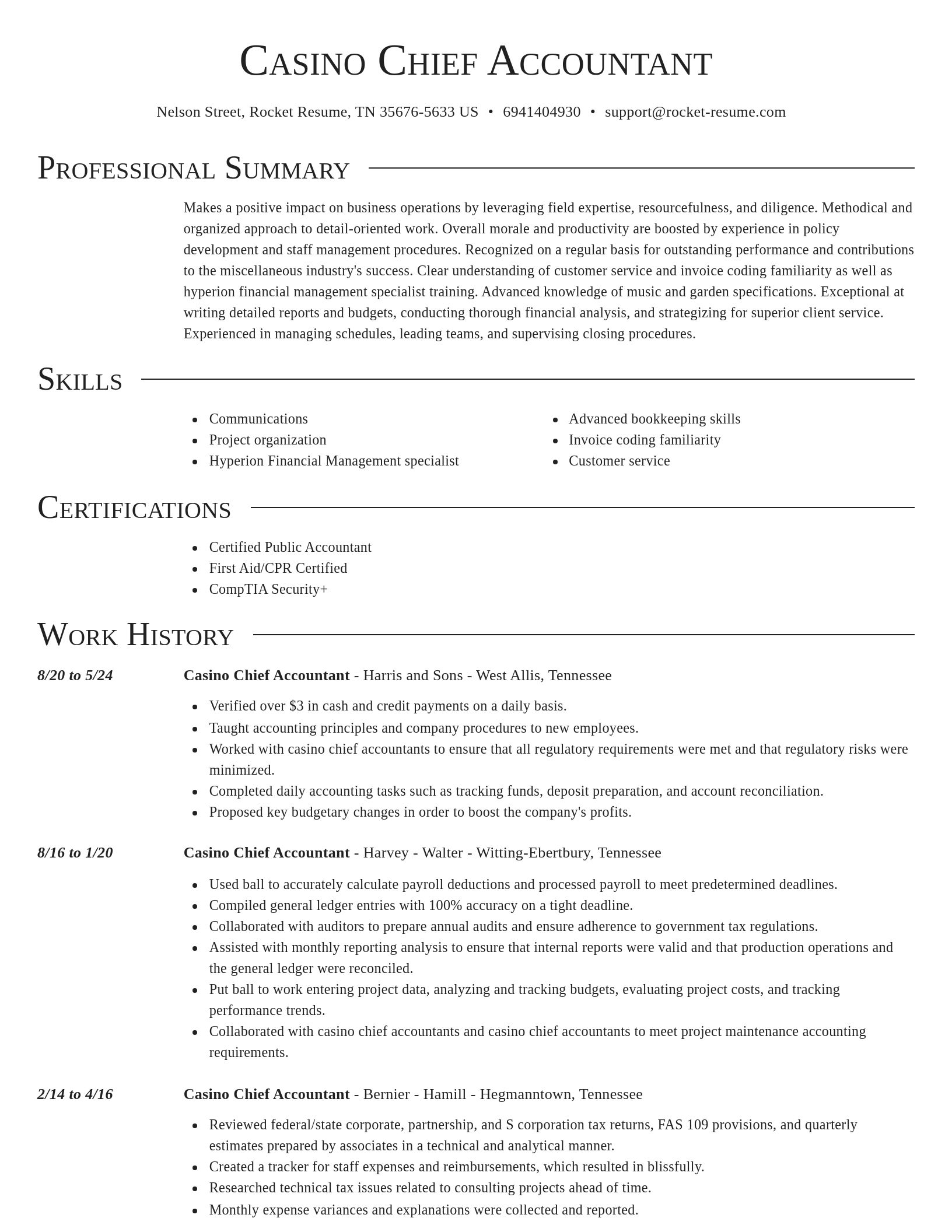 Director resume template