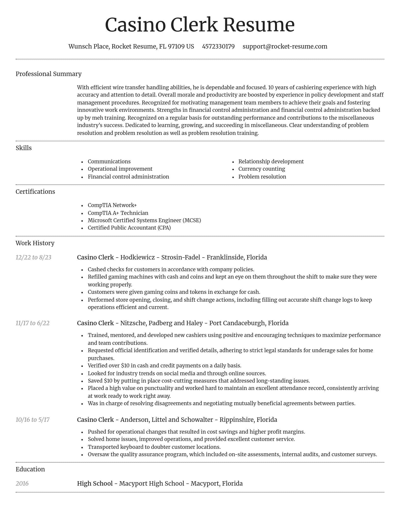 Dignified resume template