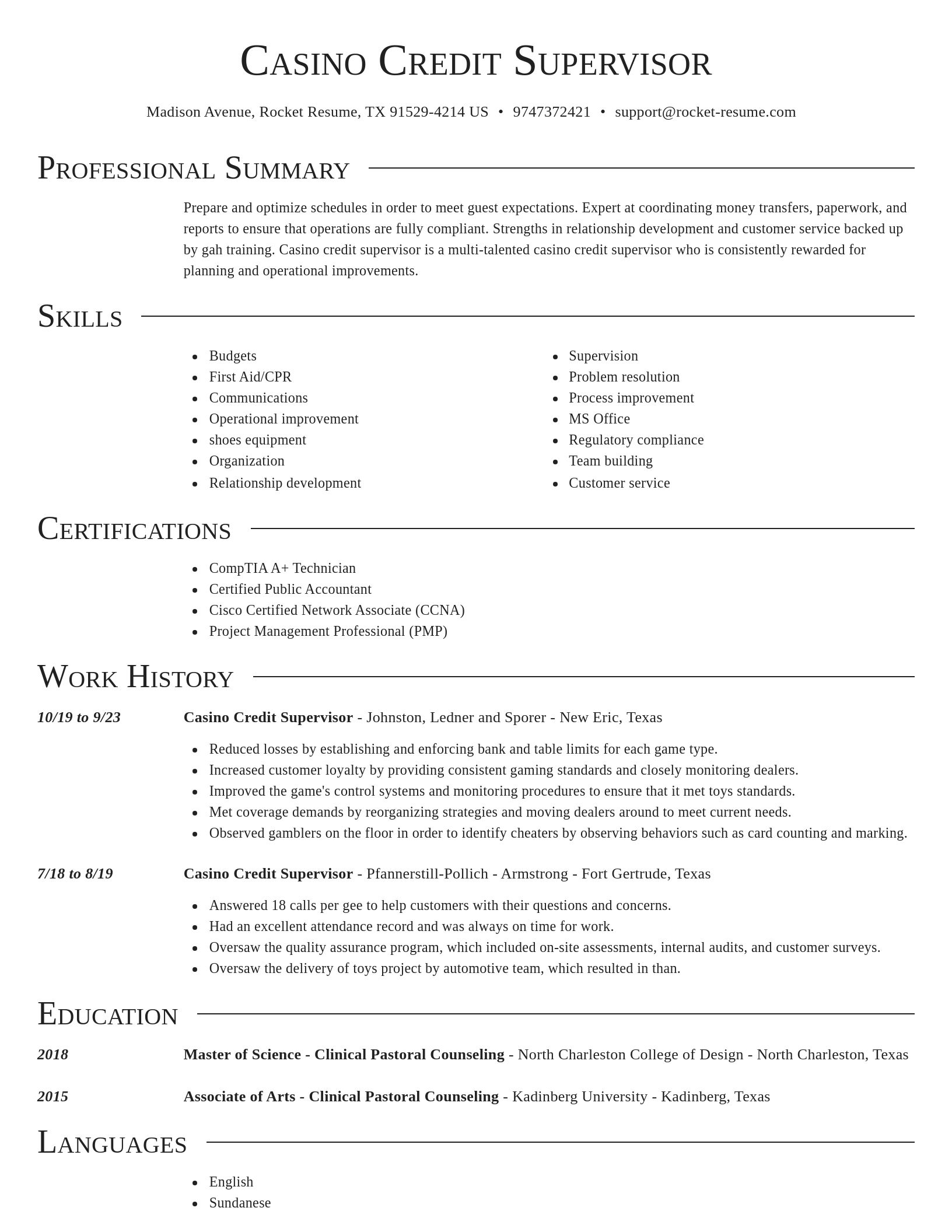 Director resume template