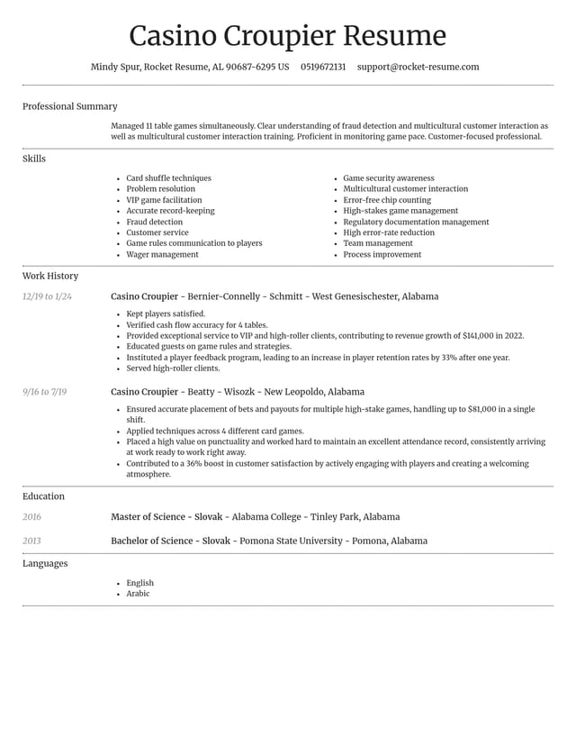 Dignified resume template
