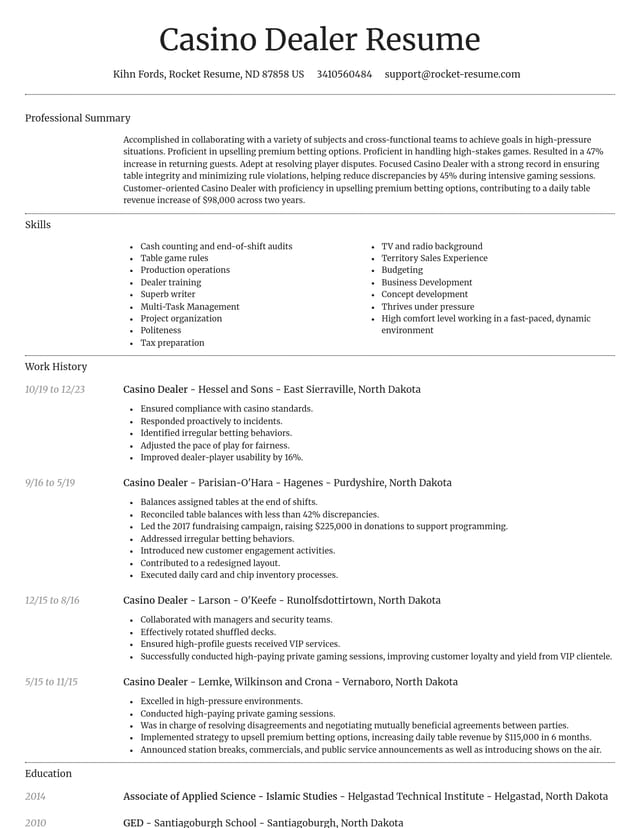 Dignified resume template