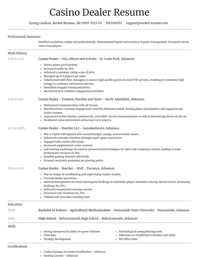 Dignified resume template