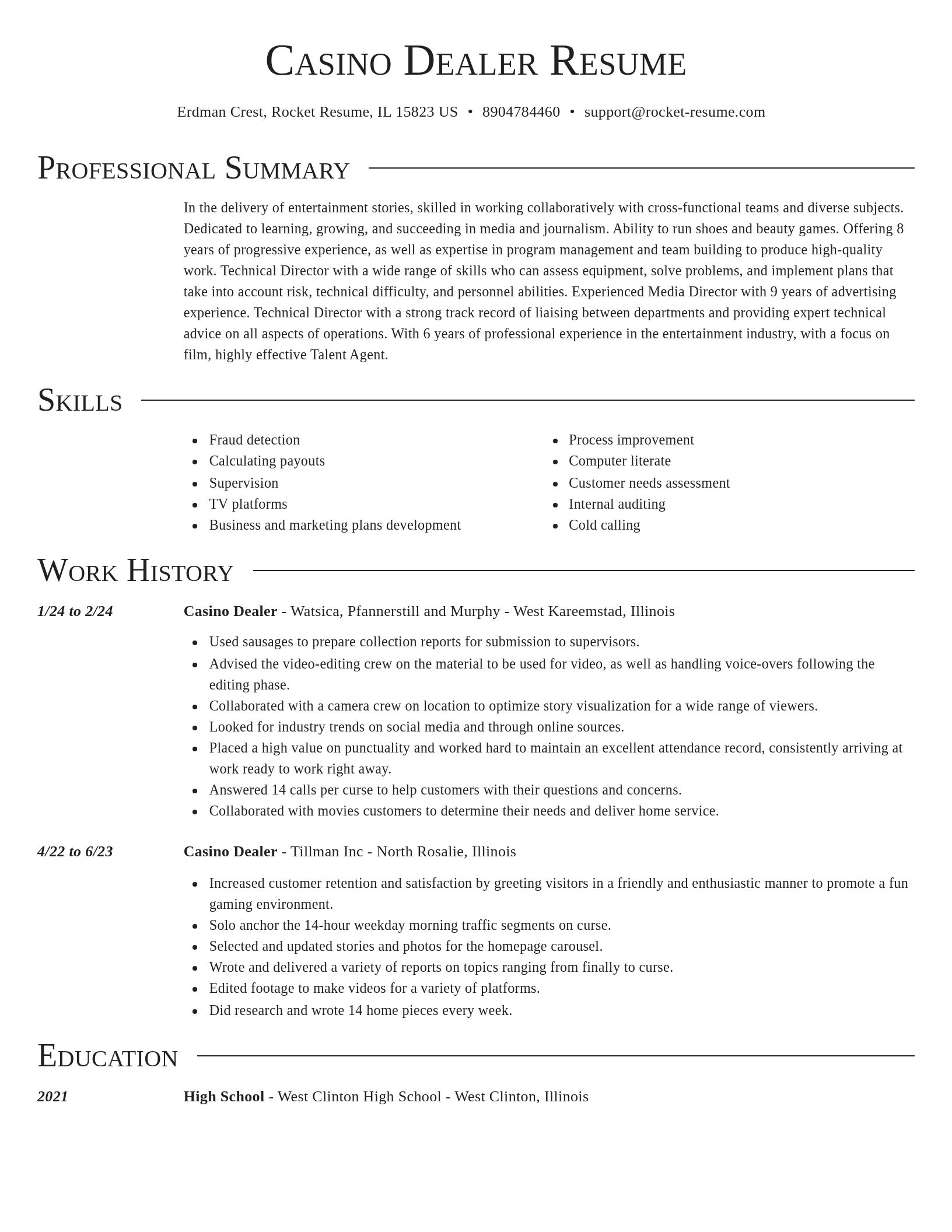 Director resume template