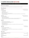 Casino Dealer resume template