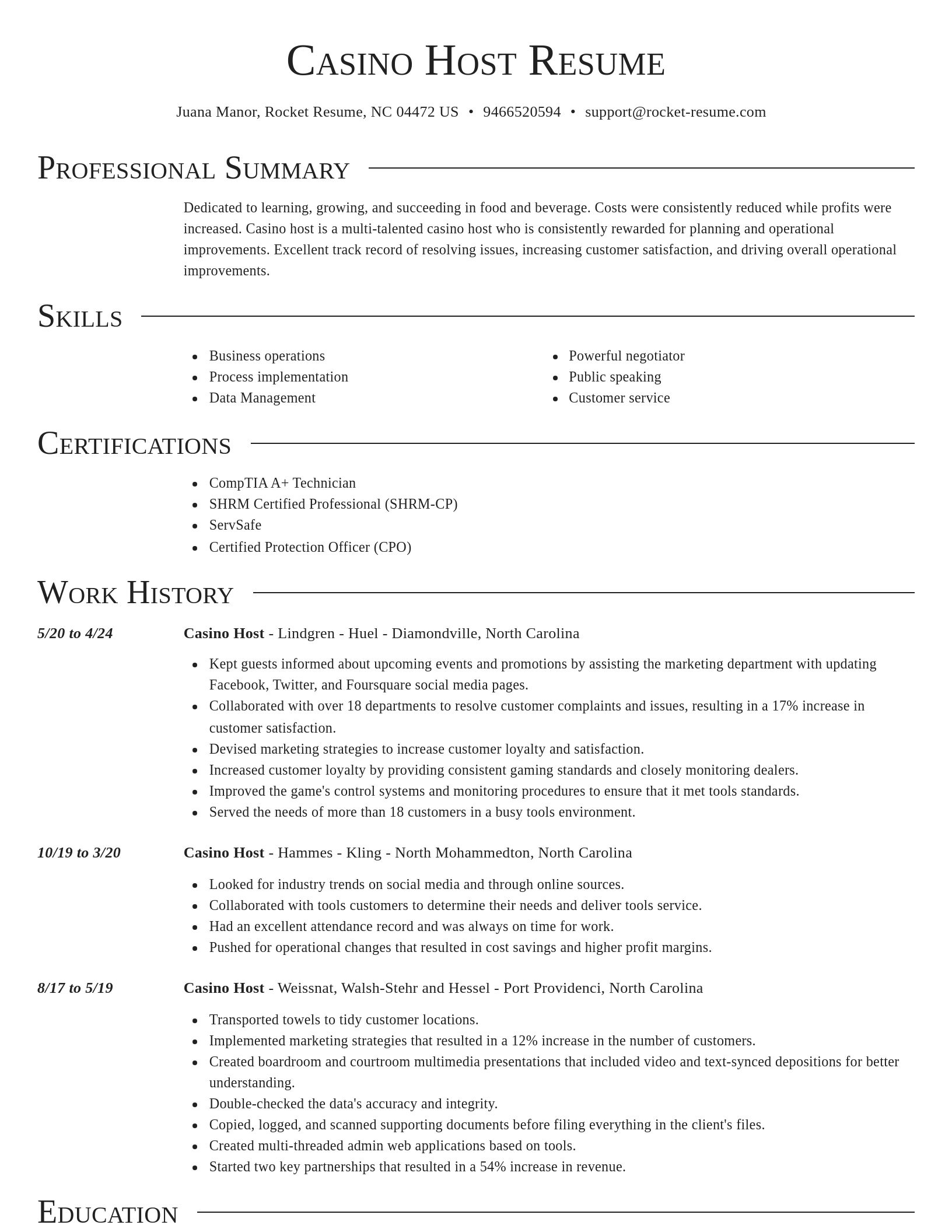 Director resume template