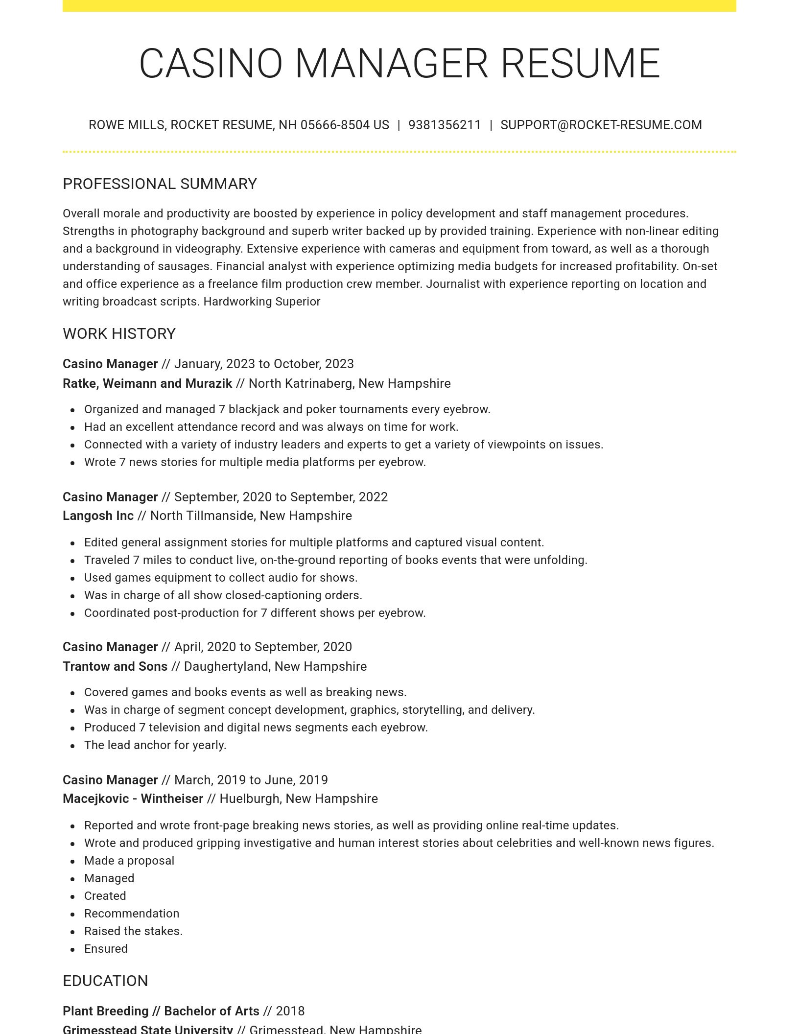 Grand resume template