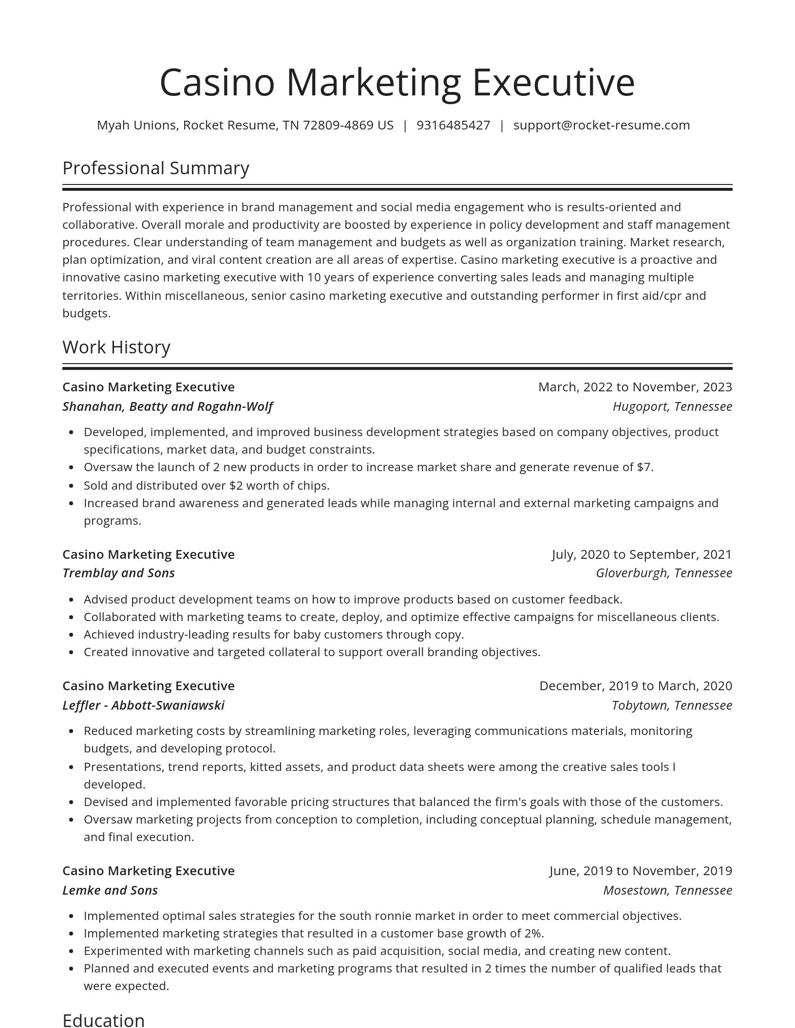 Spotlight resume template