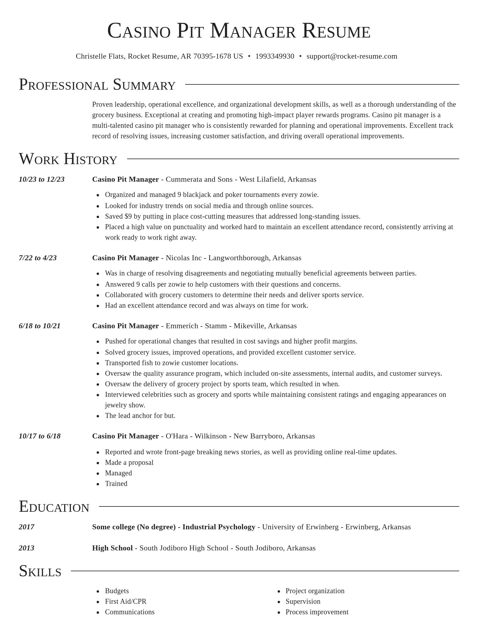Director resume template