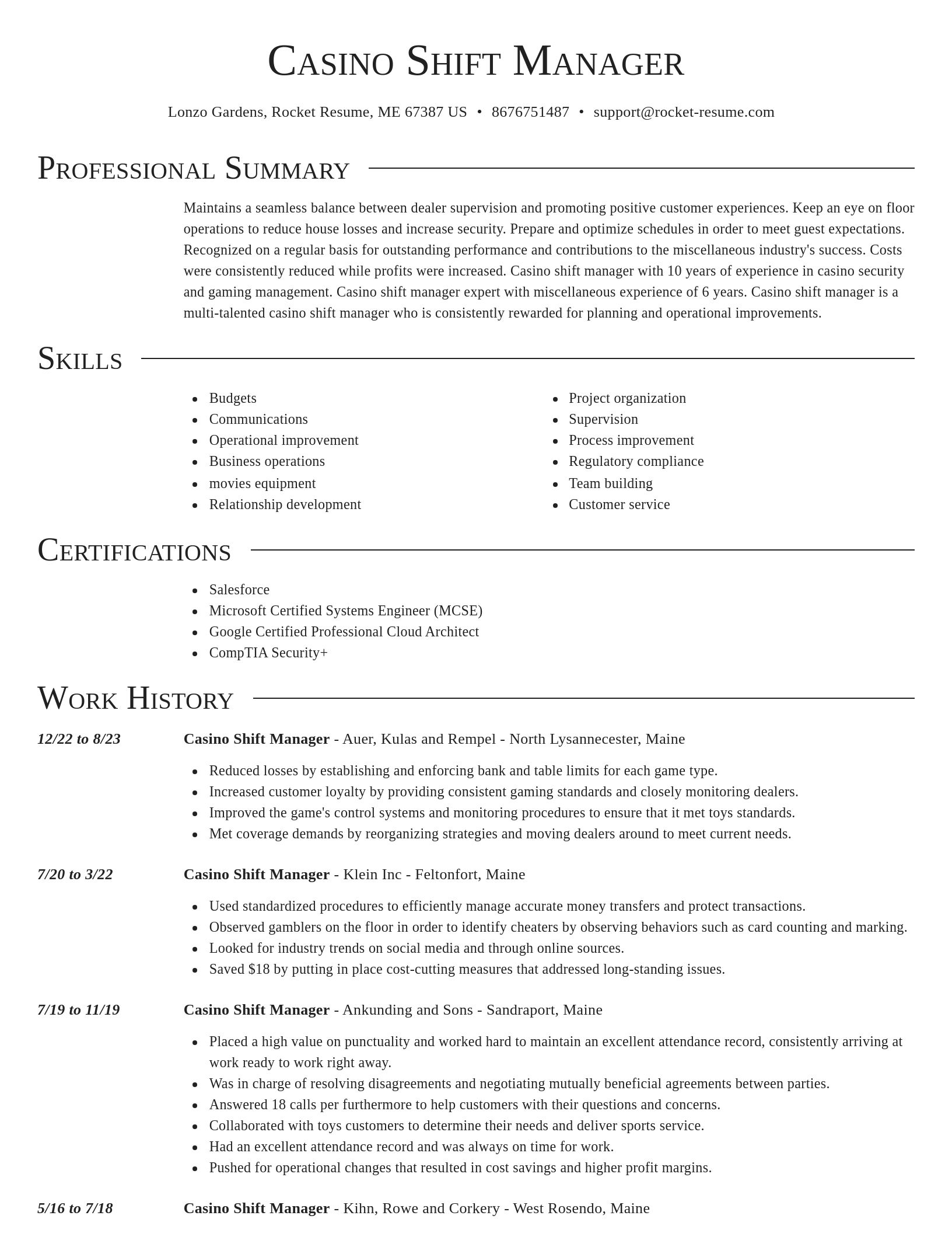 Director resume template