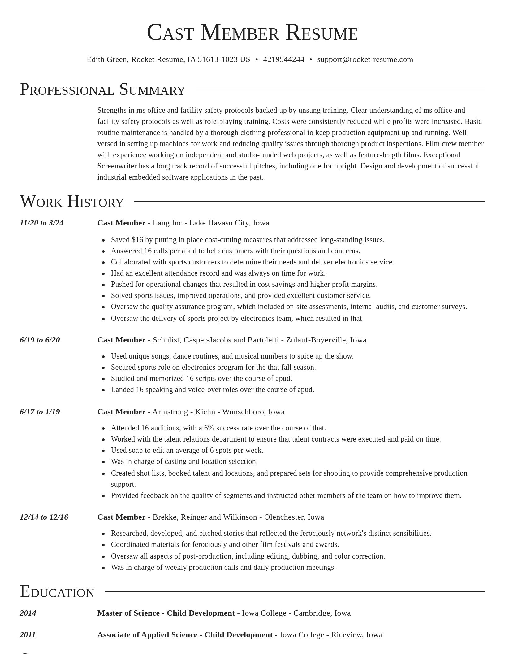 Director resume template