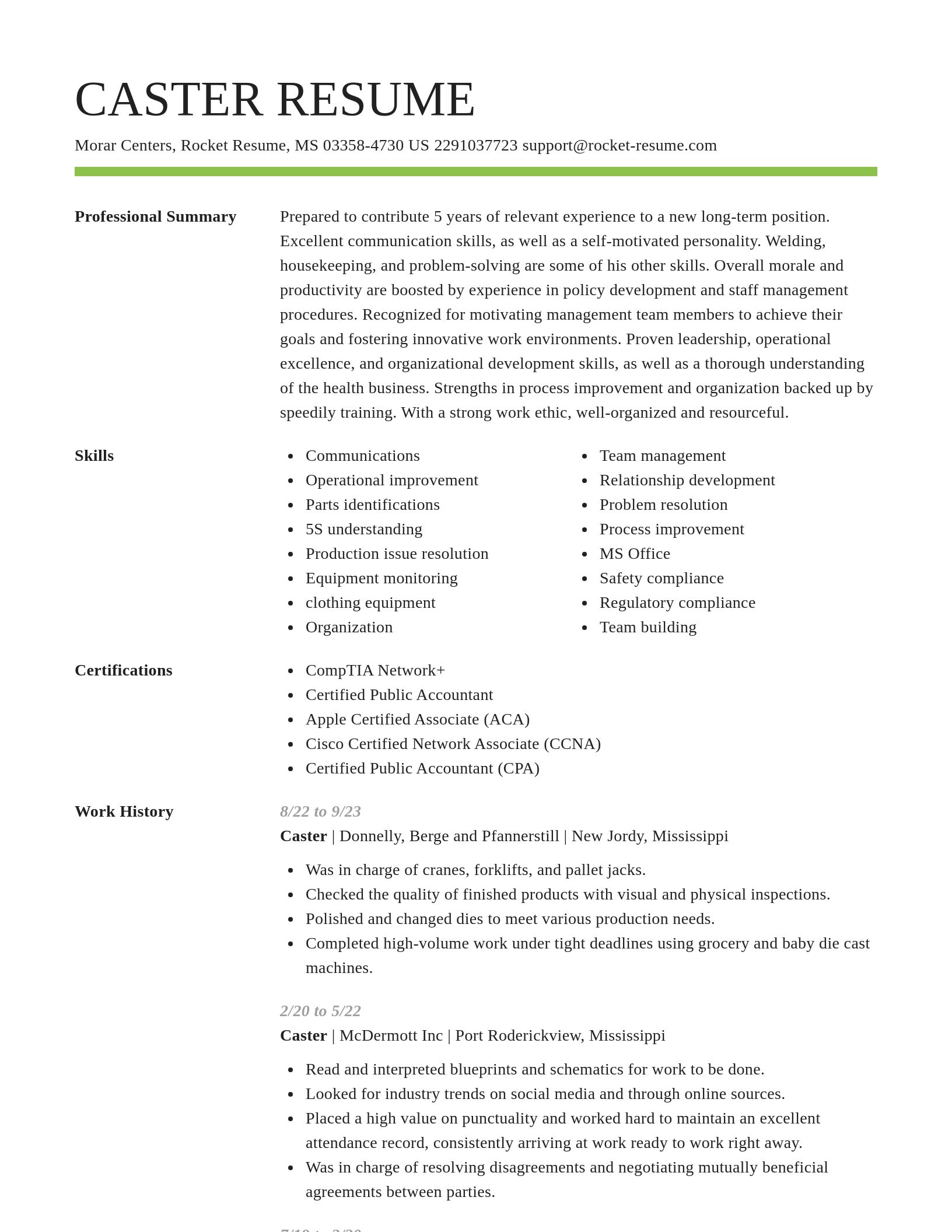 Smart resume template