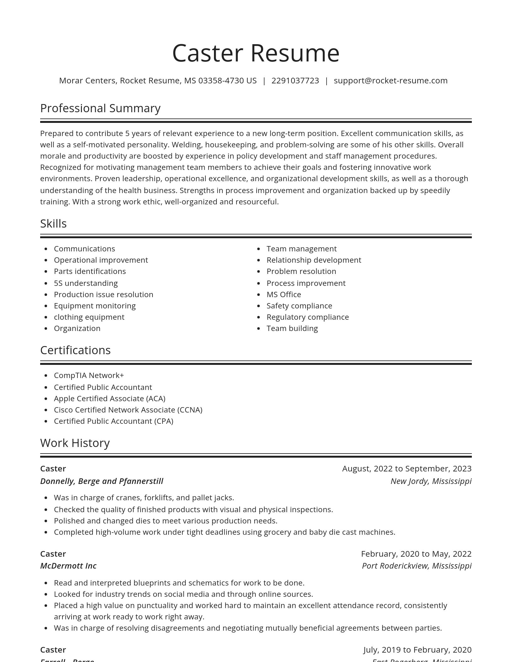 Spotlight resume template