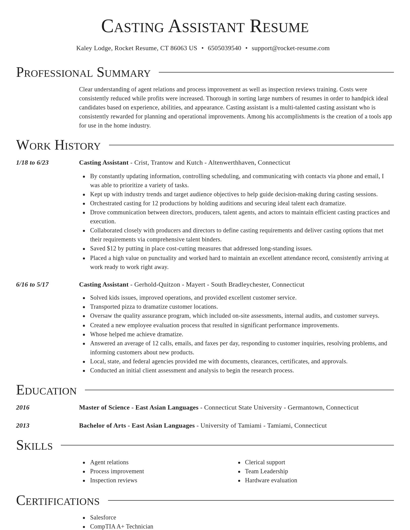 Director resume template