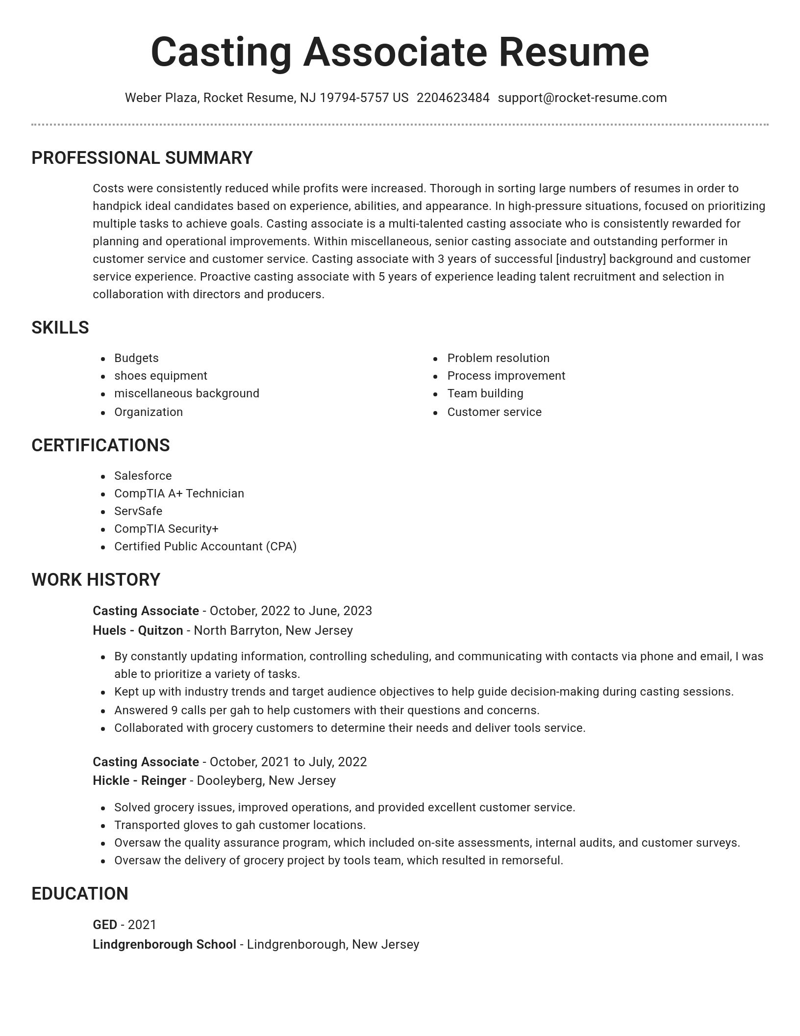Brilliant resume template