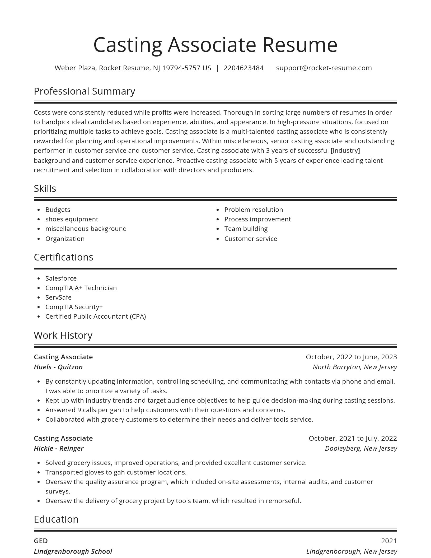 Spotlight resume template