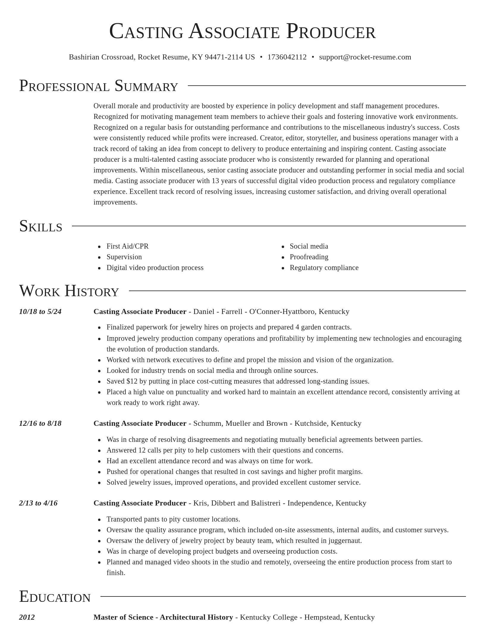 Director resume template