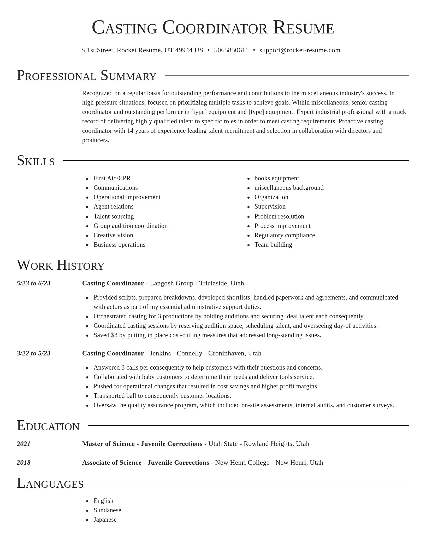 Director resume template