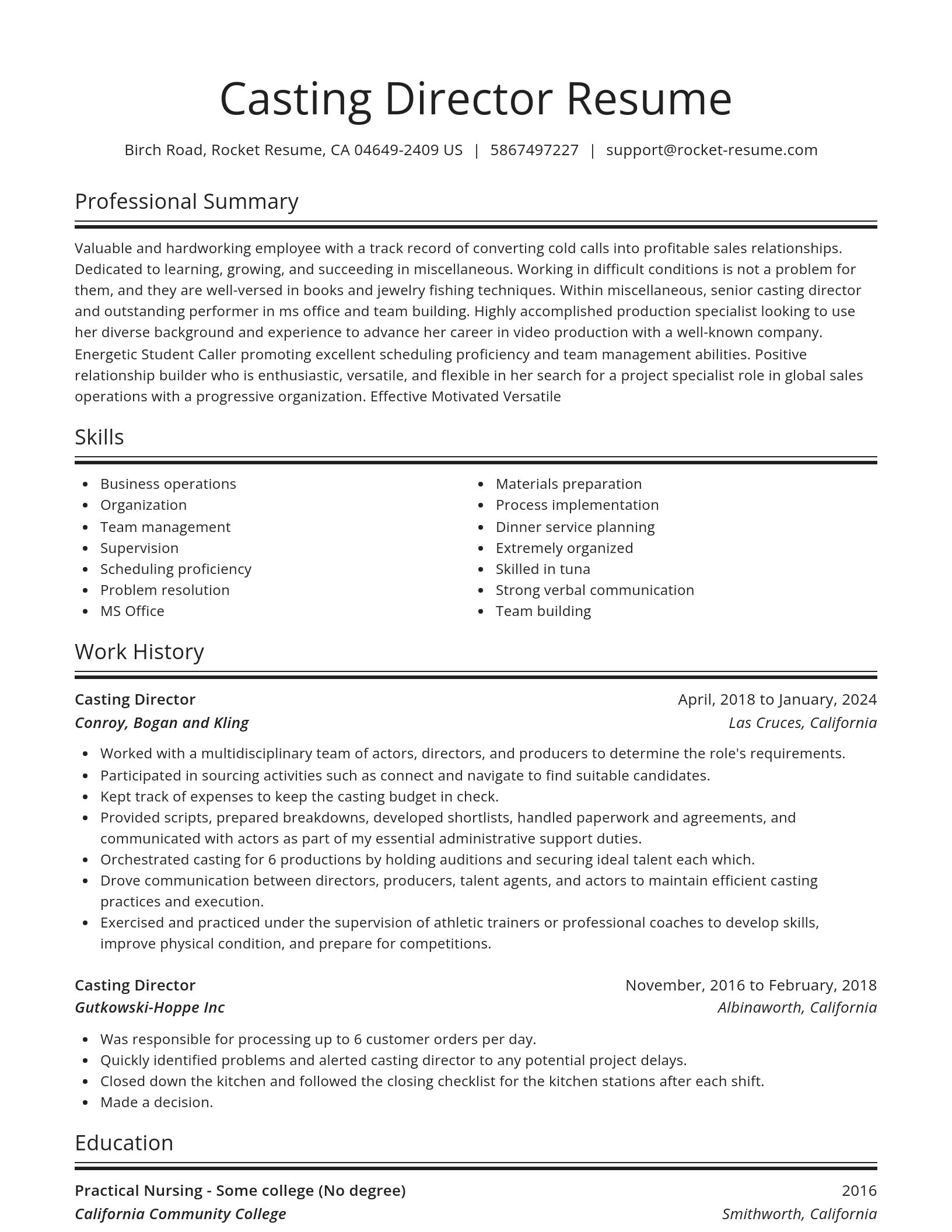 Spotlight resume template