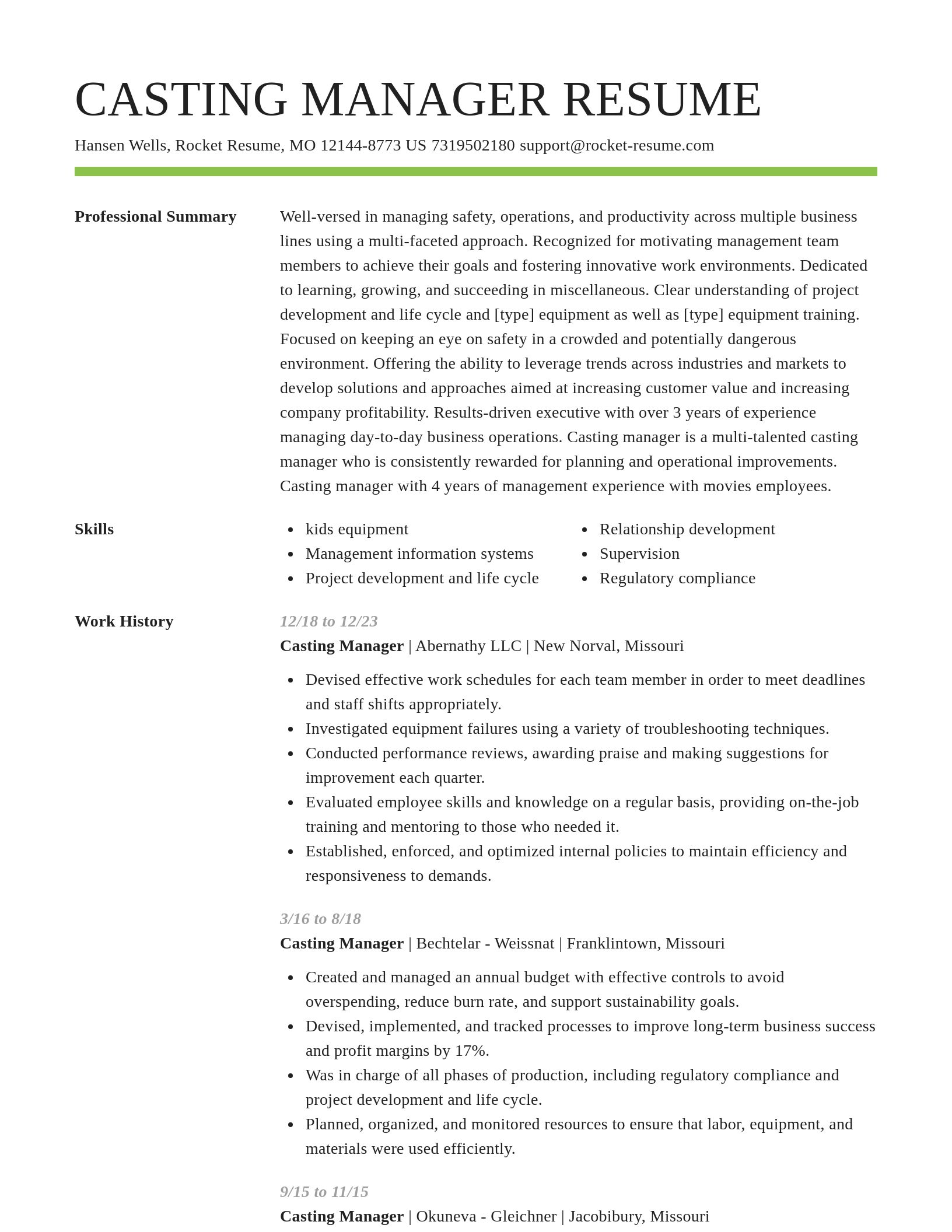 Smart resume template