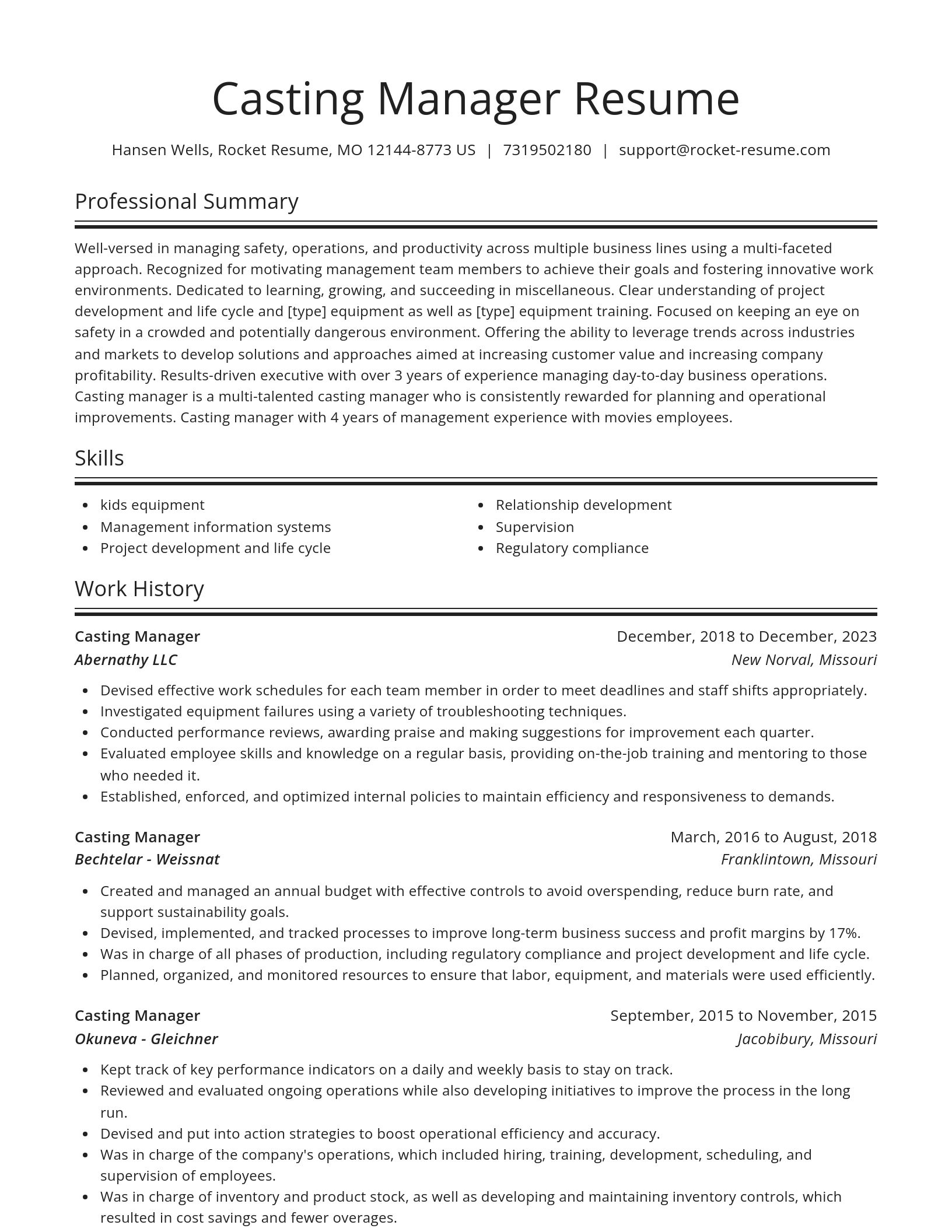 Spotlight resume template