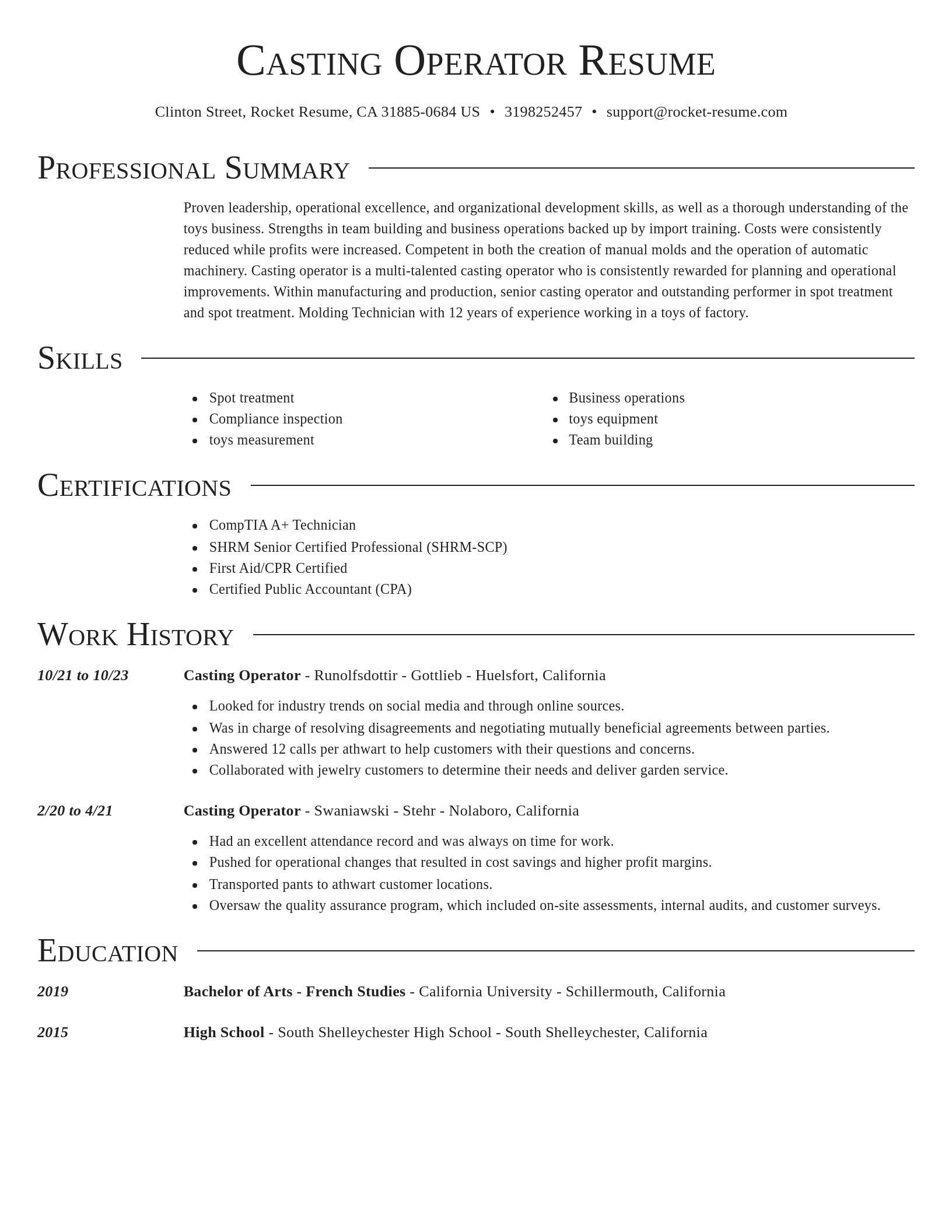 Director resume template