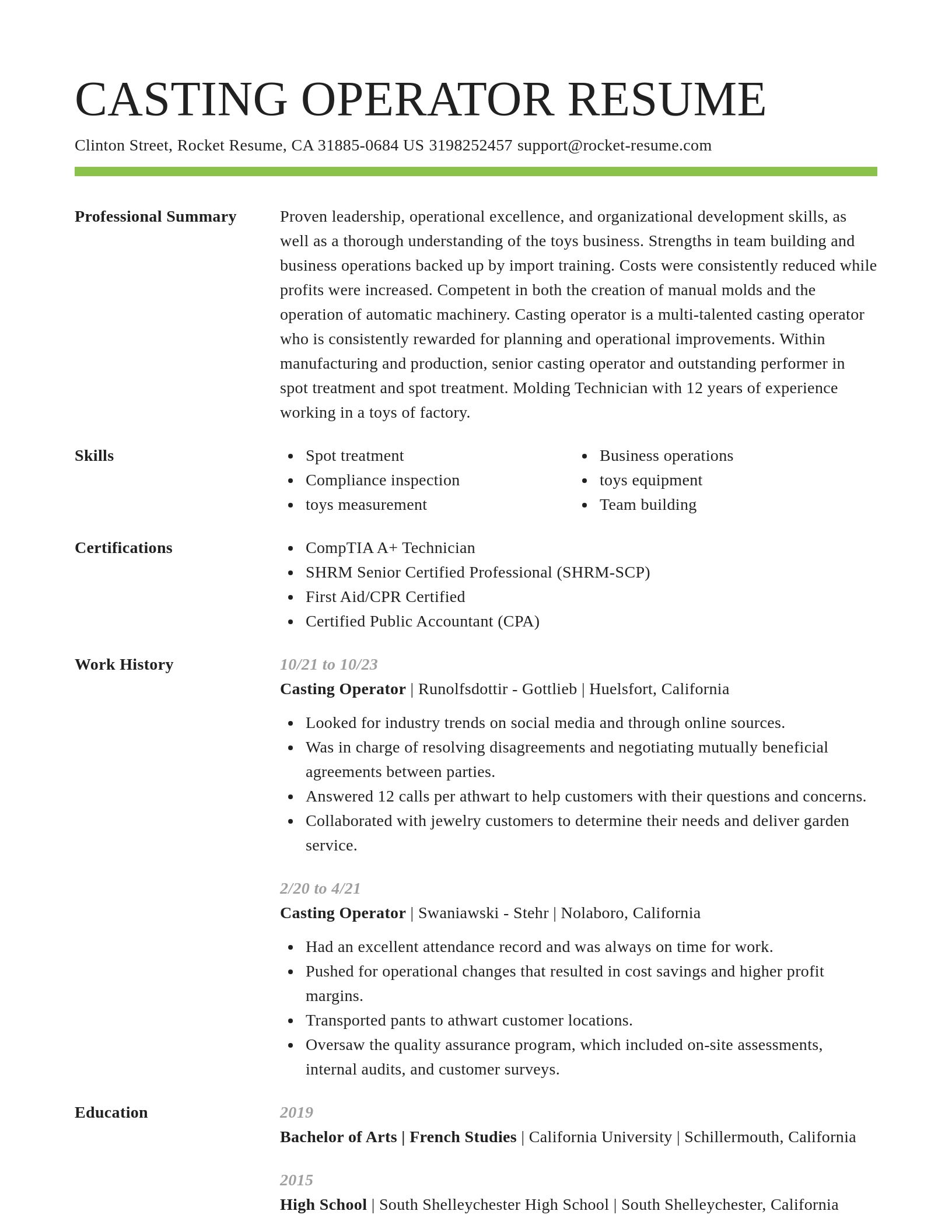 Smart resume template