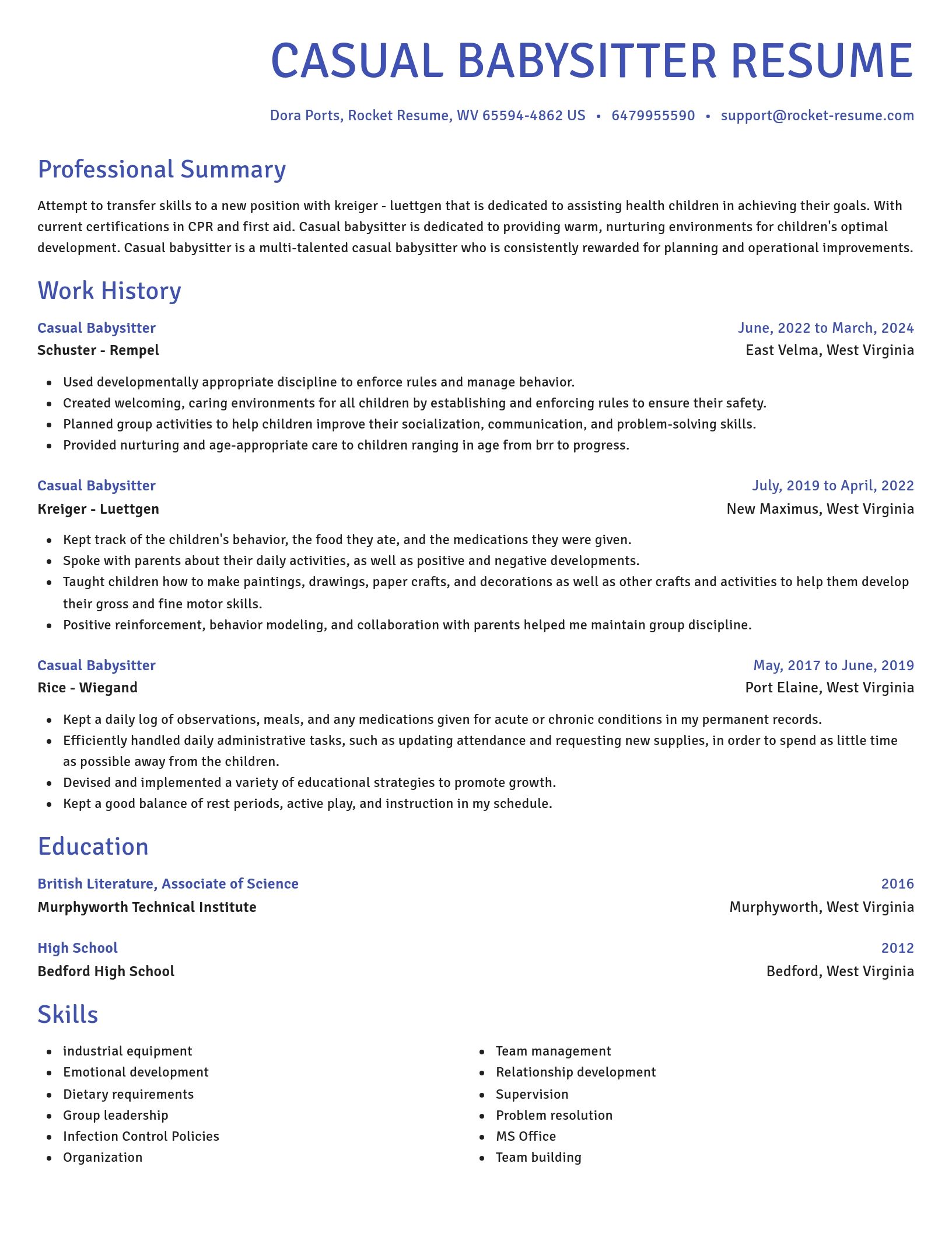 Novel resume template