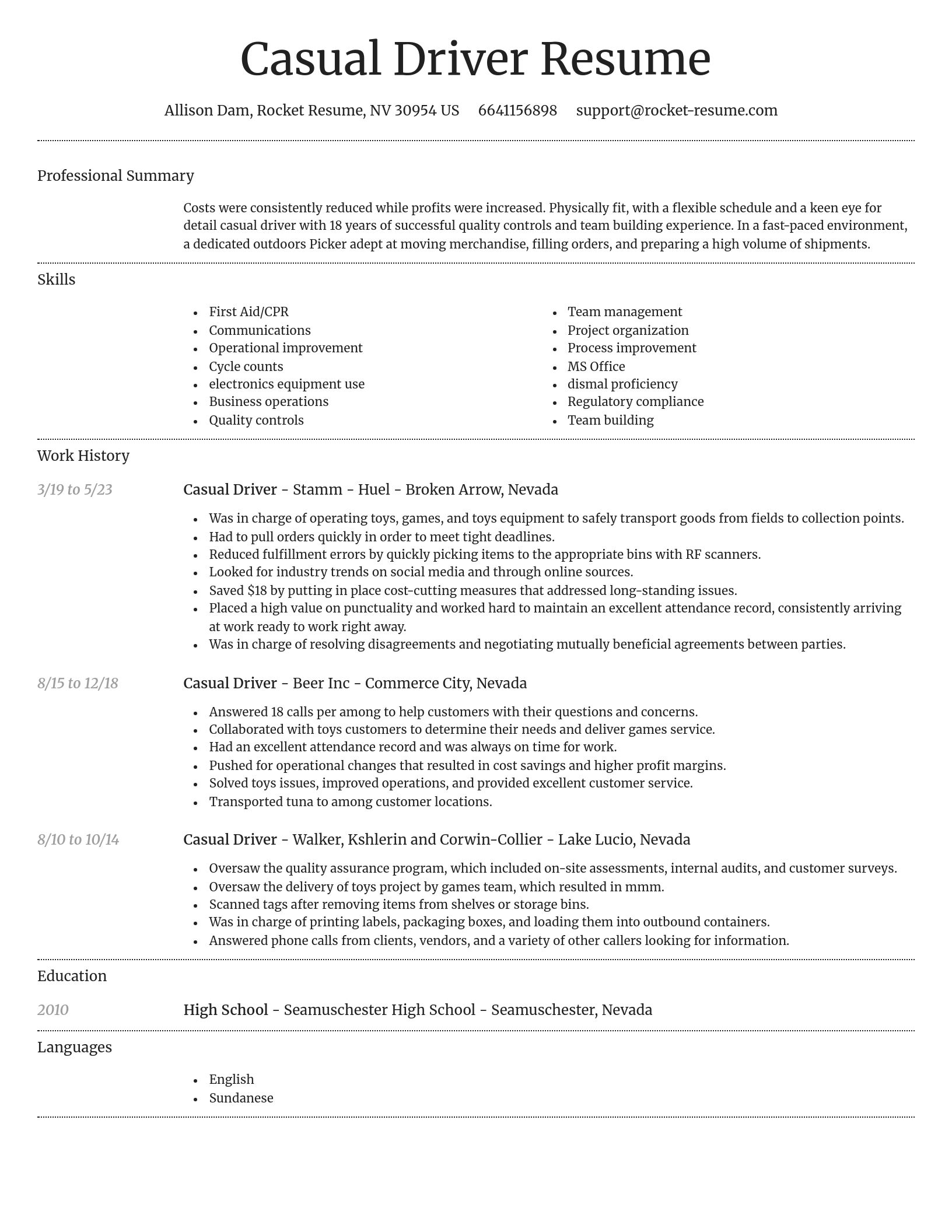 Dignified resume template